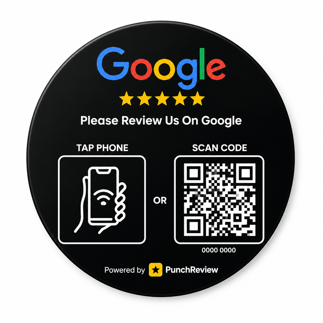 Google review table sticker